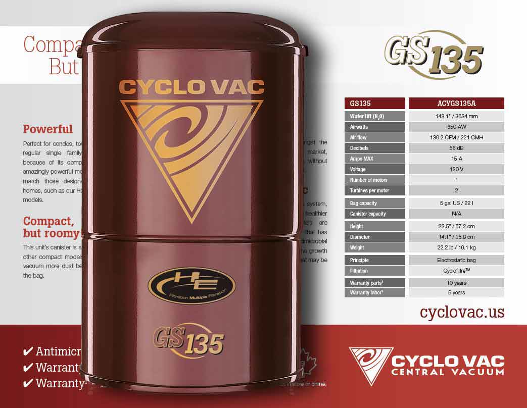 Cyclovac GS135 Central Vacuum Power Unit