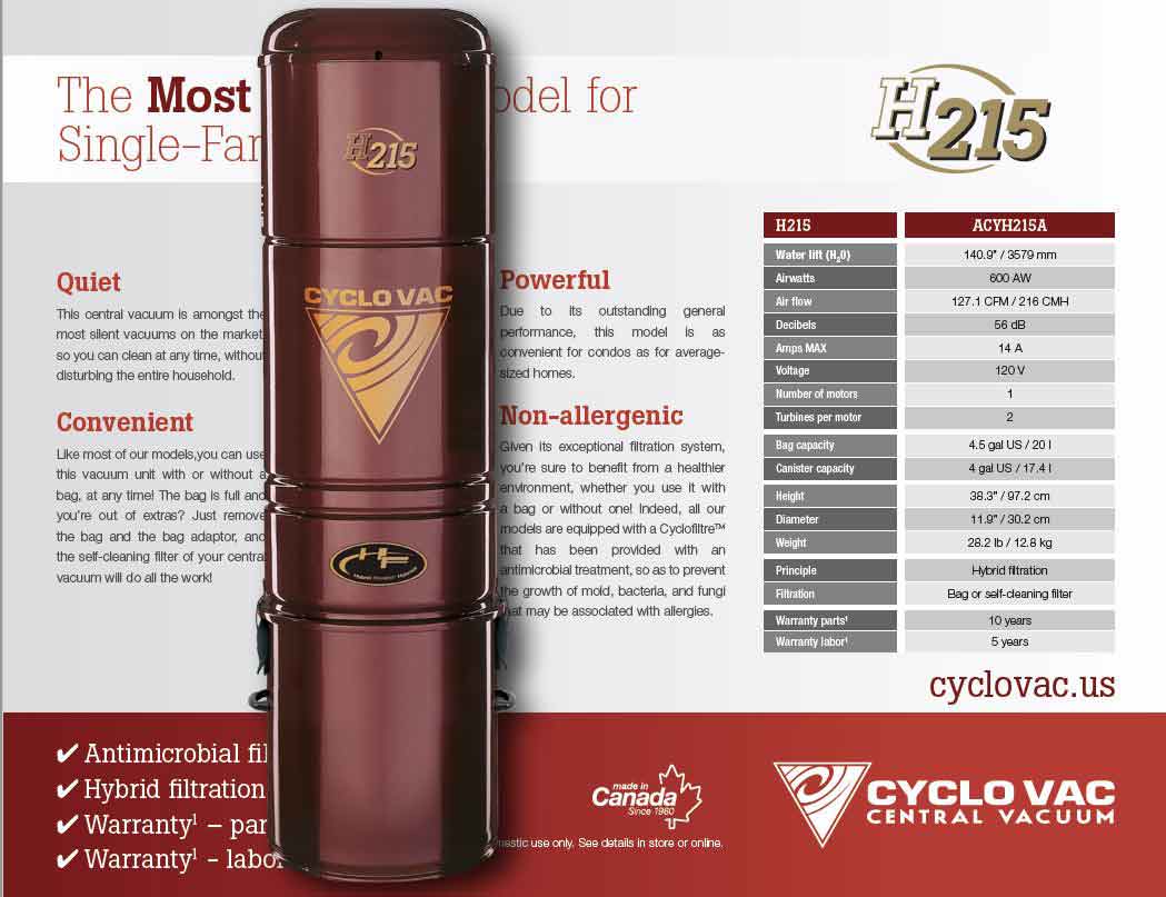 Cyclovac H215 Central Vacuum Power Unit