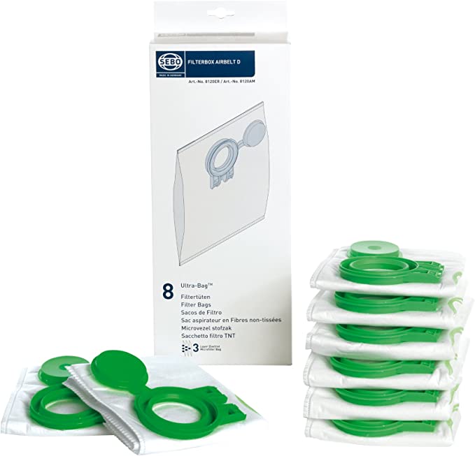Sebo D4 Model Ultra Filter Bag Box for D Series Vacuum, 8-Pack - Image 4